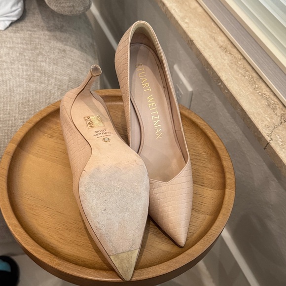 Stuart Weitzman Textured Nude Heels - Picture 3 of 3